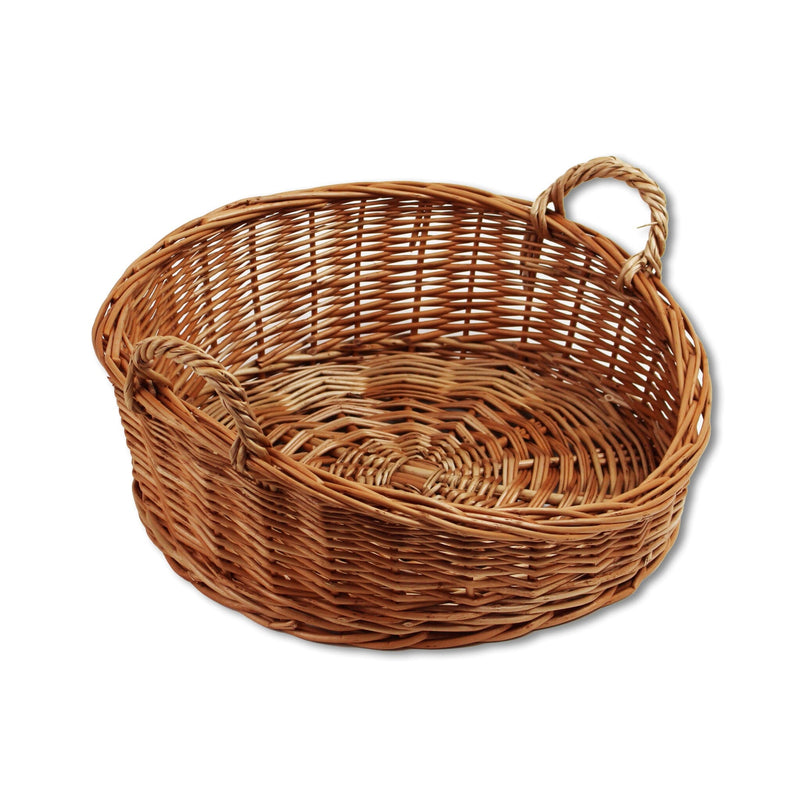 Sloped Round Wicker Display Basket 34cm with Handles Display & Catering Prestige Wicker 