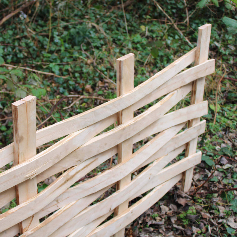 Split Hazel Wattle Hurdle Fence Panel (Width: 6ft, Height: 2ft) HOME AND GARDEN Prestige Wicker Coating Applied 