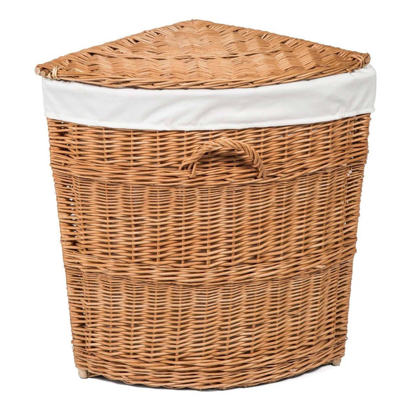 Wicker Corner Laundry Basket Lined Home & Garden Prestige Wicker 