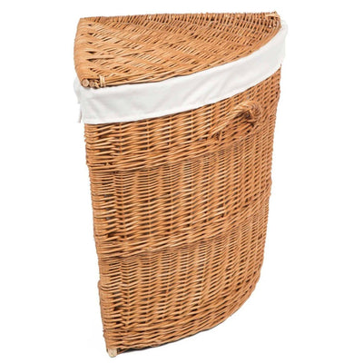 Wicker Corner Laundry Basket Lined Home & Garden Prestige Wicker 