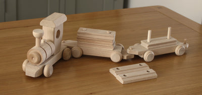 Wooden Train with Blocks HOME AND GARDEN Prestige Wicker 